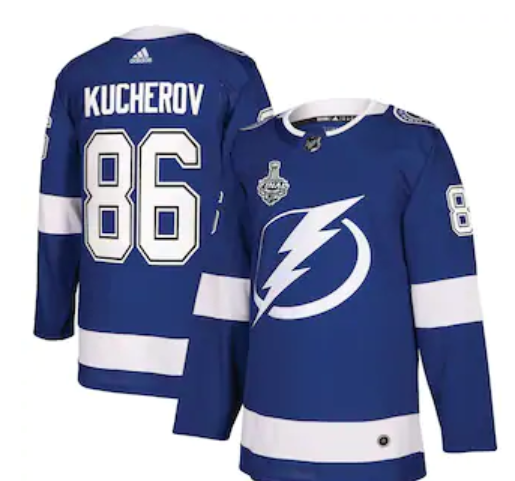 Men's Adidas Tampa Bay Lightning #86 Nikita Kucherov Blue Stanley Cup Finals Blue Stitched Jersey Men's Adidas Tampa Bay Lightning #86 Nikita Kucherov Blue Stanley Cup Finals Blue Stitched Jersey
